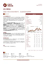 1H19扣非后利润实现扭亏，受益投资收益增加