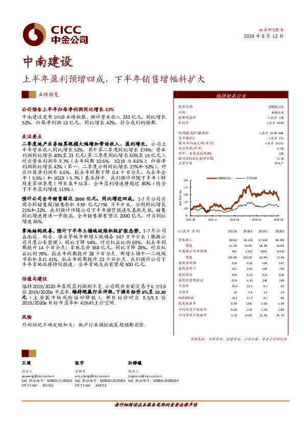 上半年盈利预增四成，下半年销售增幅料扩大