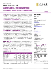 2019年半年度报告点评:业绩维持高增长,各项目建设顺利推进