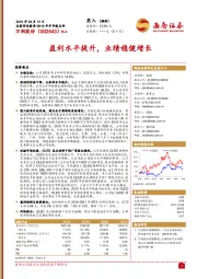 2019年半年报点评：盈利水平提升，业绩稳健增长