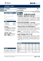 2019年半年报点评：顺利提产 销量创历史新高