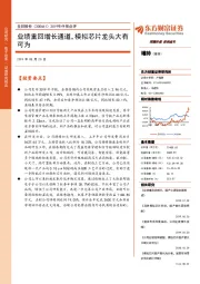 2019年中报点评：业绩重回增长通道，模拟芯片龙头大有可为