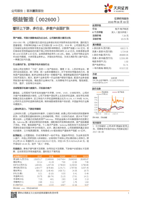 看好上下游、多行业、多客户全面扩张