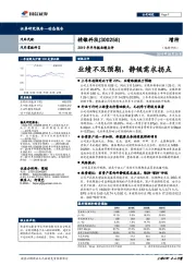 2019年半年报业绩点评：业绩不及预期，静候需求拐点