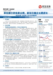 2019年中报点评：草铵膦价跌拖累业绩，新项目奠定长期成长