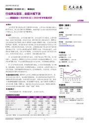 2019年半年报点评:行业两头受压,业绩大幅下滑
