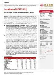 2Q19 beats; Strong momentum into 2H19E