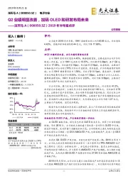 2019年半年报点评：Q2业绩明显改善，加码OLED和研发布局未来