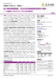 2019年半年报点评:收入净利润持续增长,关注公司可转债募投项目投产进度