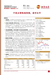 2019年中报点评：中报业绩略超预期，看好全年