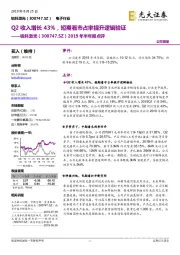 2019年半年报点评：Q2收入增长43%，短期看市占率提升逻辑验证