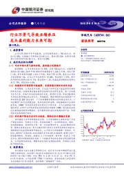 行业不景气导致业绩承压 龙头盈利能力未来可期