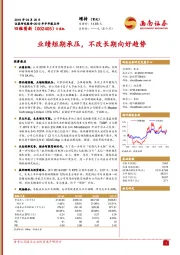 业绩短期承压,不改长期向好趋势