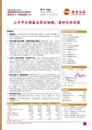 上半年业绩基本符合预期,看好未来发展