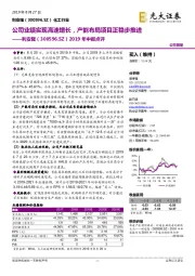 2019年中报点评：公司业绩实现高速增长，产能布局项目正稳步推进