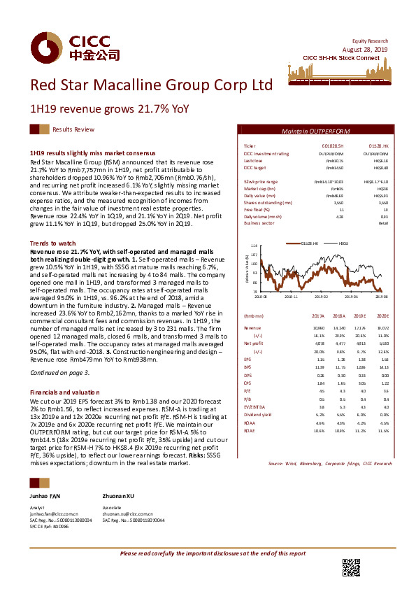 1H19 revenue grows 21.7% YoY