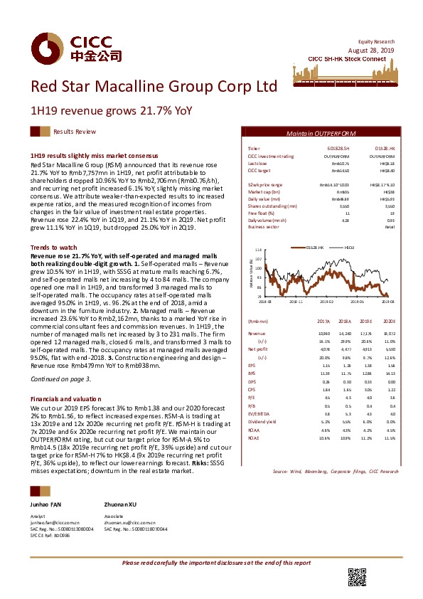 1H19 revenue grows 21.7% YoY