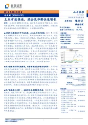 主业有效推进,现金流净额快速增长