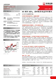 H1增长45%，原料跌价助益净利增长