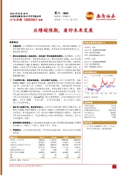 业绩超预期,看好未来发展