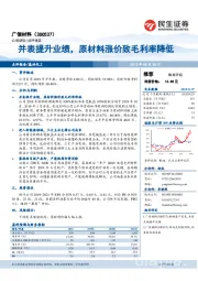 并表提升业绩，原材料涨价致毛利率降低