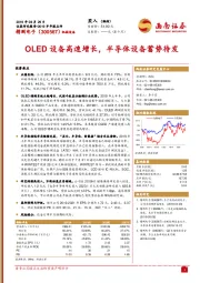 2019半年报点评：OLED设备高速增长，半导体设备蓄势待发