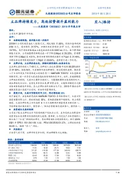 2019半年报点评：主品牌持续发力，高效控费提升盈