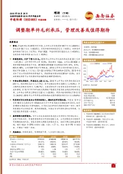 2019年半年报点评：调整期单件毛利承压，管理改善或值得期待