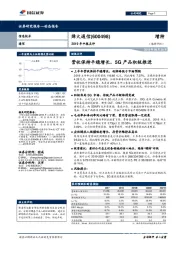 2019年中报点评：营收保持平稳增长，5G产品积极推进