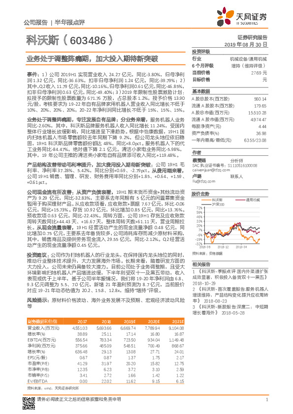 业务处于调整阵痛期，加大投入期待新突破