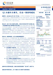 Q2业绩环比增长，定远一期持续建设