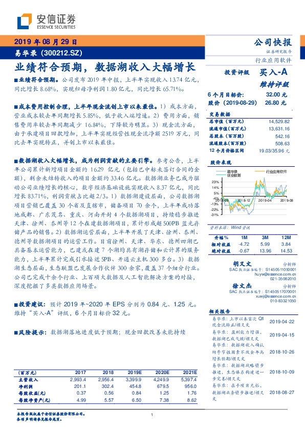 业绩符合预期，数据湖收入大幅增长