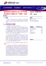 金属价格下跌影响公司上半年业绩，金价驱动下维持公司“推荐”评级