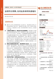 2019年中报点评：业绩符合预期，各项业务保持快速增长