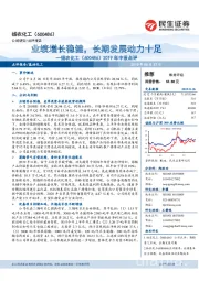 2019年中报点评:业绩增长稳健,长期发展动力十足