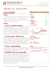 销量领先行业 业绩拐点将至