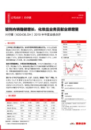 2019半年度业绩点评：锭剂内销稳健增长，化妆品业务贡献业绩增量