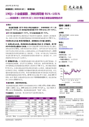 2019年前三季度业绩预告点评19Q1~3业绩靓丽,净利润同增91%~101%