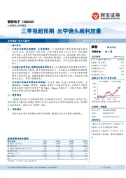 三季报超预期 光学镜头顺利放量