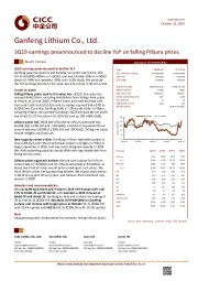 3Q19 earnings preannounced to decline YoY on falling Pilbara prices
