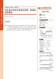 动态点评：抗生素中间体价格有所回落，影响Q3业绩表现