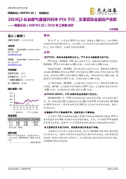 2019年三季报点评：2019Q3长丝景气度提升对冲PTA下行，文莱项目全面投产在即