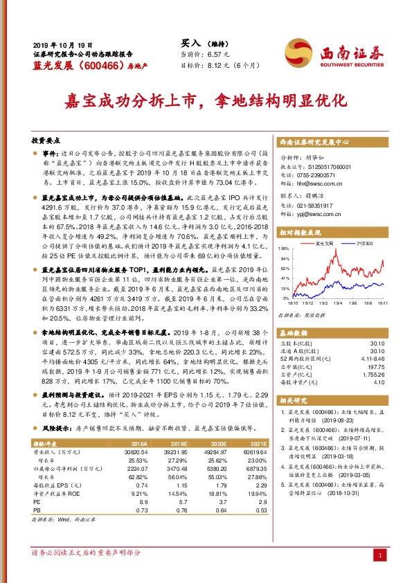 嘉宝成功分拆上市，拿地结构明显优化
