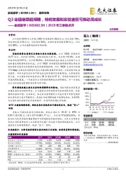 2019年三季报点评：Q3业绩继续超预期，特检发展和实验室扭亏推动高成长