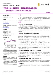 2019年三季报点评:三季度PDH盈利大增,轻烃裂解具备成本优势