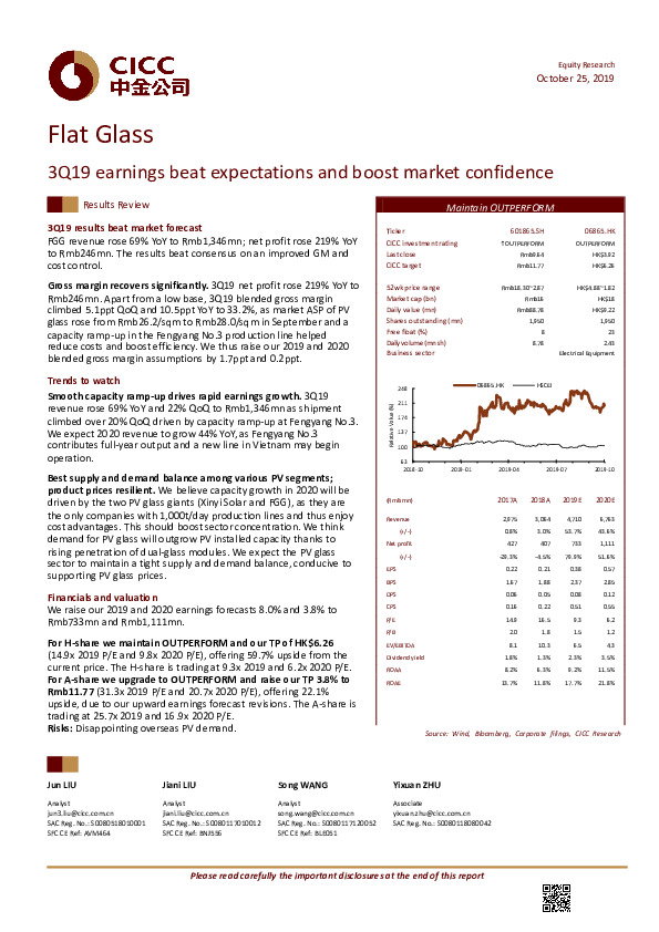 3Q19 earnings beat expectations and boost market confidence