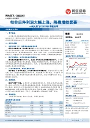 科大讯飞FY2019Q3季度点评：扣非后净利润大幅上涨，降费增效显著