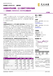 2019年三季报点评:业绩基本符合预期,Q3泛酸钙下游需求偏弱
