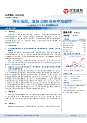 九洲药业2019年三季报跟踪点评:符合预期,看好CDMO业务中期弹性