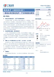 渠道去库存接近尾声，产品保持较快增长